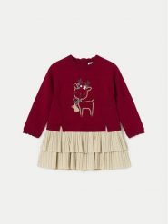 Mayoral Sukienka codzienna 2911 Czerwony Regular Fit. Czerwone sukienki dziewczęce Mayoral, bez wzorów, z syntetyku, bez ramiączek. Za 139.99 zł.
