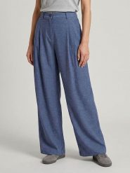 MOSS COPENHAGEN Spodnie "Viana" w kolorze niebieskim rozmiar: XL. Niebieskie spodnie materiałowe damskie MOSS COPENHAGEN, bez wzorów, z materiału, z podwyższonym stanem. Za 166.49 zł.