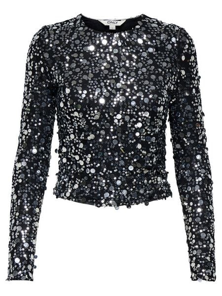 ONLY Bluzka Catina 15358382 Czarny Slim Fit. Czarne bluzki damskie Only, m, bez wzorów, z syntetyku, bez ramiączek. Za 169.99 zł.