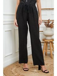 Joséfine Lniane spodnie w kolorze czarnym rozmiar: L. Czarne spodnie materiałowe damskie Joséfine, bez wzorów, ze lnu. Za 173.99 zł.