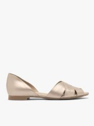 Platynowe sandały peep toe. Szare sandały damskie Brawo sp. z o.o., bez wzorów, ze skóry, bez obcasa, na płaskiej podeszwie. Za 429.99 zł.