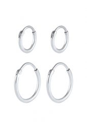 Elli Zestaw Kolczyków bez Kamienia Damski Podstawowy 925 Sterling Silver Impreza / Sylwester Kolczyki 1 ct. Szare kolczyki damskie Elli, srebrne. Za 293.99 zł.