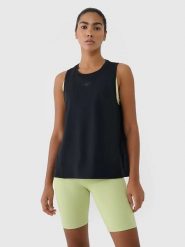 4F Top sportowy w kolorze czarnym rozmiar: M. Czarne topy damskie 4f, m, bez wzorów, z materiału, bez kołnierzyka. Za 56.95 zł.