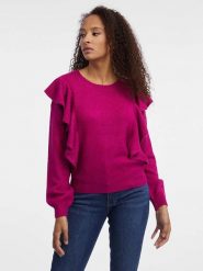 Orsay Sweter w kolorze jagodowym rozmiar: XL. Różowe swetry klasyczne damskie ORSAY, xl, bez kołnierzyka. Za 62.03 zł.