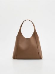 Torebka hobo - brązowy. Brązowe torebki klasyczne damskie Reserved, bez wzorów, ze skóry, bez dodatków. Za 139.99 zł.