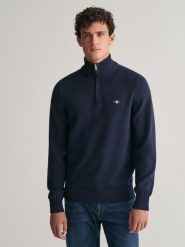 Gant sweter bez rękawów z dzianiny Mężczyźni Bawełna (100%) niebieski, XXL. Niebieskie swetry męskie Gant, m, bez wzorów, z bawełny, bez kołnierzyka. Za 699.95 zł.