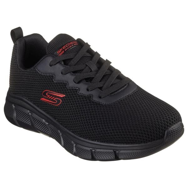Buty do chodzenia męskie Skechers Bobs. Czarne buty sportowe na co dzień męskie Skechers, z materiału, bez zapięcia, trekkingowe. Za 275.00 zł.