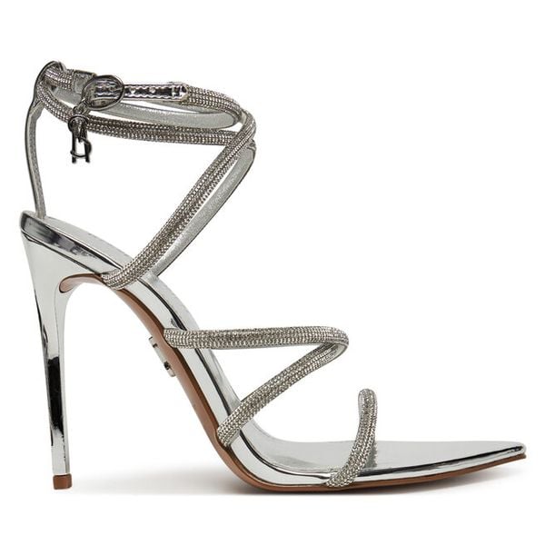 Sandały Steve Madden. Szare sandały damskie Steve Madden, bez wzorów, bez obcasa, na szpilce. Za 429.99 zł.