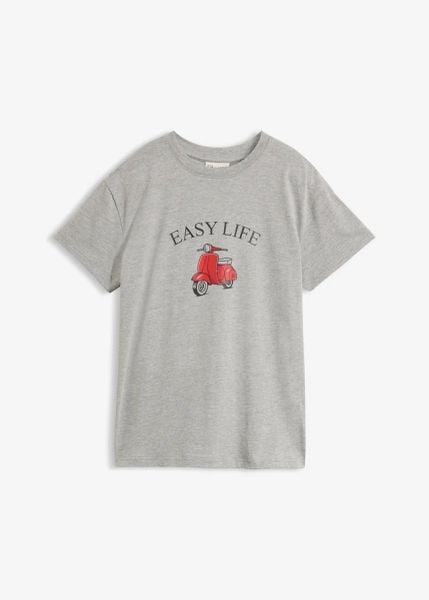 Luźny T-shirt z bawełny. Białe t-shirty damskie bonprix, bez wzorów, z bawełny, bez kołnierzyka. Za 27.99 zł.