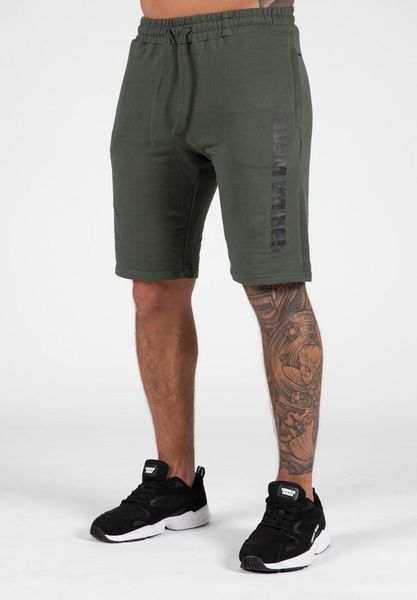 Milo Szorty - Zielony. Zielone szorty męskie GORILLA WEAR, bez wzorów, z bawełny. Za 189.25 zł.
