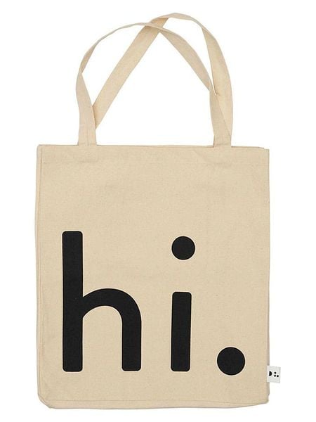 Design Letters Torba "hi." w kolorze beżowym na zakupy - 40 x 45 x 17 cm rozmiar: onesize. Brązowe shopper bag damskie Design Letters, bez wzorów, z bawełny, bez dodatków. Za 86.99 zł.