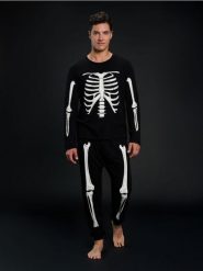 Piżama dwuczęściowa z motywem halloweenowym - czarny. Czarne piżamy męskie Sinsay, l, bez wzorów, bez ramiączek. Za 49.99 zł.