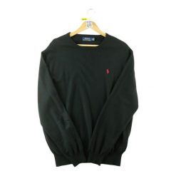 Second life - Polo Ralph Lauren Sweter męski z okrągłym dekoltem - Stan dobry. Czarne swetry męskie Ralph Lauren, l, bez wzorów, bez kołnierzyka. Za 170.36 zł.