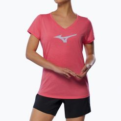 Koszulka do biegania damska Mizuno Core RB Tee. Czerwone topy sportowe damskie Mizuno, l, bez wzorów, z materiału, bez ramiączek. Za 87.99 zł.