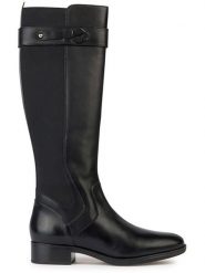 Geox Skórzane kozaki "Felicity" w kolorze czarnym rozmiar: 40. Czarne kozaki damskie Geox, bez obcasa. Za 456.87 zł.