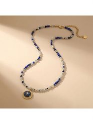Nomad Pozłacany naszyjnik z lapis lazuli - dł. 40 cm rozmiar: onesize. Niebieskie naszyjniki damskie Nomad, pozłacane. Za 143.83 zł.