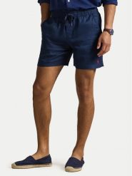 Polo Ralph Lauren Szorty materiałowe 710P08205001 Granatowy Regular Fit. Niebieskie szorty męskie Polo Ralph Lauren, ze lnu, bez kołnierzyka. Za 729.99 zł.