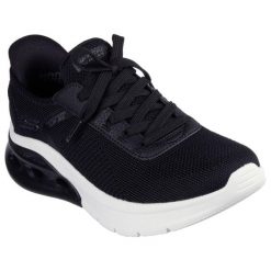 Damskie BOBS ARC WAVES 2.0 NOW IT Slip-On Czarny. Czarne trampki i tenisówki damskie Skechers, bez wzorów, z dzianiny. Za 390.00 zł.