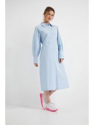 Josephine & Co Sukienka "Dex" w kolorze błękitnym rozmiar: 40. Niebieskie sukienki damskie Josephine & Co, na co dzień, bez wzorów, z bawełny, bez kołnierzyka, bez ramiączek, maxi, proste. Za 198.10 zł.