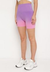 Fioletowe Szorty Kolarki Sportowe przed Kolano z Szeroką Gumą w Pasie Lavinna. Fioletowe spodenki sportowe damskie Born2be, s, z gumy. Za 39.99 zł.