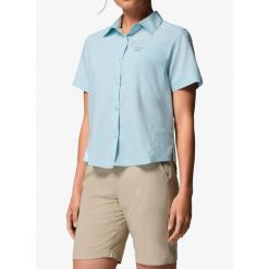 Koszula podróżnicza damska Columbia Silver Ridge Utility II S/S Shirt. Niebieskie koszule damskie Columbia, s, bez wzorów, sportowe, bez kołnierzyka, bez ramiączek. Za 299.19 zł.