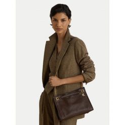 Torebka LAUREN RALPH LAUREN. Brązowe torebki klasyczne damskie Lauren Ralph Lauren, bez wzorów, bez dodatków. Za 1,699.00 zł.