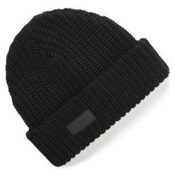 Czapka beanie z dzianiny. Czarne czapki męskie GILL, bez wzorów, z dzianiny. Za 154.05 zł.