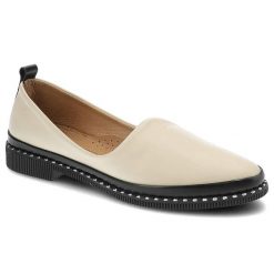 Beżowe Półbuty Ravini Wygodne Skórzane Buty Damskie. Brązowe półbuty damskie Ravini, z aplikacjami, ze skóry, eleganckie, bez obcasa, na płaskiej podeszwie. Za 195.00 zł.