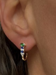 Les Petites Précieuses Pozłacane kolczyki-wkrętki z cyrkoniami rozmiar: onesize. Niebieskie kolczyki damskie Les Petites Précieuses, z cyrkonią, pozłacane. Za 135.17 zł.