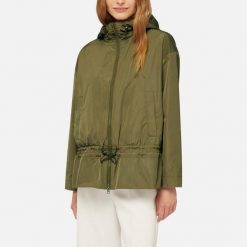 Kurtka GEOX W BULMYA PARKA Zielony. Zielone kurtki damskie Geox, bez wzorów, z tkaniny. Za 530.99 zł.