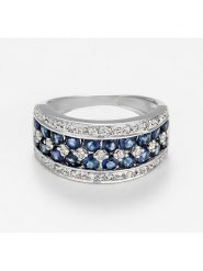 Maison héritage PARIS Złoty pierścionek z diamentami i szafirem rozmiar: 54. Szare pierścionki damskie maison héritage PARIS, z diamentem, złote. Za 3,479.99 zł.