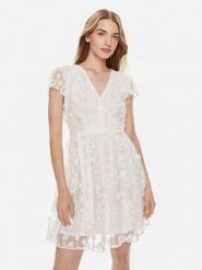 Vila Sukienka koktajlowa Edda 14093019 Biały Regular Fit. Białe sukienki damskie Vila, bez wzorów, z syntetyku, wizytowe, bez kołnierzyka, bez ramiączek. Za 199.99 zł.