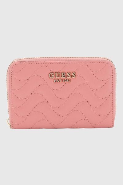 GUESS Różowy portfel damski Melisandra. Czerwone portfele damskie Guess, z aplikacjami, ze skóry ekologicznej. W wyprzedaży za 192.99 zł.