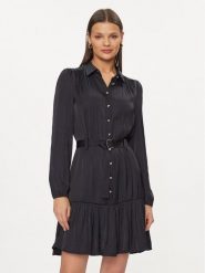 Morgan Sukienka koszulowa 241-REMELO Granatowy Regular Fit. Niebieskie sukienki damskie Morgan, bez wzorów, z syntetyku, bez kołnierzyka, bez ramiączek, koszulowe. Za 339.99 zł.