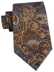 Męski Krawat - Chattier - Odcienie Brązu i Pomarańczy, Wzór Orientalny. Krawaty i muchy męskie Chattier, bez wzorów, z tkaniny, eleganckie. Za 55.00 zł.