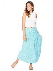 Aller Simplement Spódnica w kolorze turkusowym rozmiar: 38/40. Niebieskie spódniczki damskie Aller Simplement, bez wzorów, z wiskozy, klasyczne, z standardowym stanem, maxi. Za 78.99 zł.
