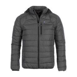 Kurtka narciarska Peak Mountain Cenzo. Szare kurtki męskie Peak Mountain, bez wzorów, z puchu, bez kaptura, narciarskie. Za 350.25 zł.