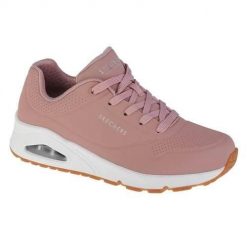 Buty do chodzenia damskie Skechers Unostand ON Air. Czerwone buty sportowe na co dzień damskie Skechers, bez wzorów, z gumy, trekkingowe. Za 366.00 zł.