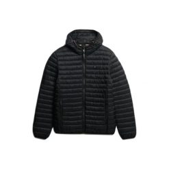 Kurtka puchowa bez rękawów Superdry Fuji Lite. Czarne kurtki męskie Superdry., m, z aplikacjami, z puchu, eleganckie, z kapturem. Za 514.65 zł.