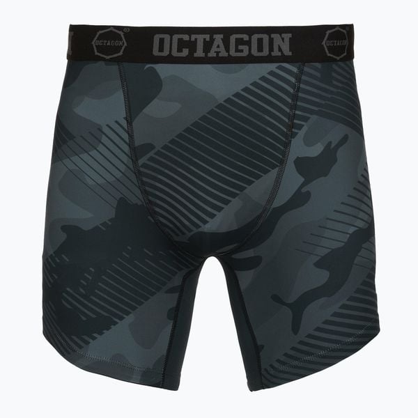 Spodenki treningowe męskie Octagon Legion Black Line. Czarne szorty męskie OCTAGON, z elastanu, bez kołnierzyka. Za 169.99 zł.