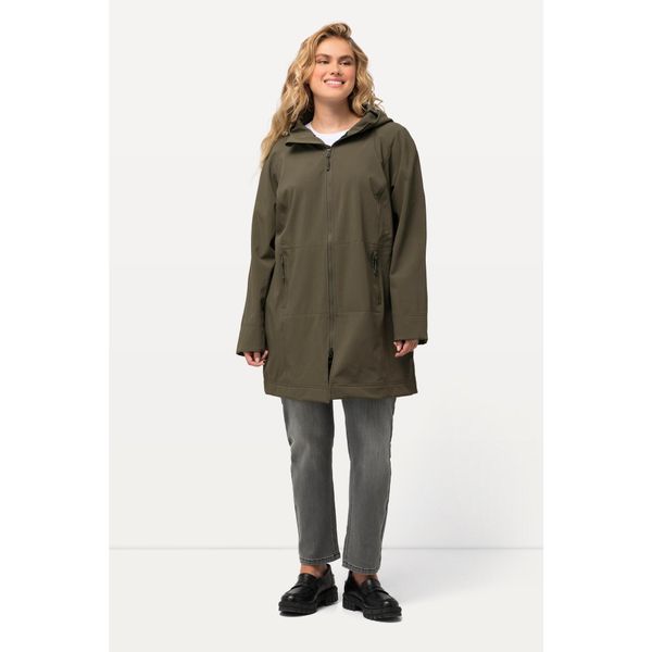 Damskie Kurtka softshell HYPRAR hydrofobowa podszewka z polaru. Zielone kurtki damskie Ulla Popken, plus size, bez wzorów, z elastanu, bez kaptura. W wyprzedaży za 479.99 zł.