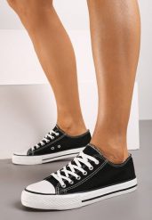 Czarno-Białe Trampki Jazlyn. Czarne trampki i tenisówki damskie Born2be, z aplikacjami, z kauczuku, przed kostkę. Za 44.99 zł.