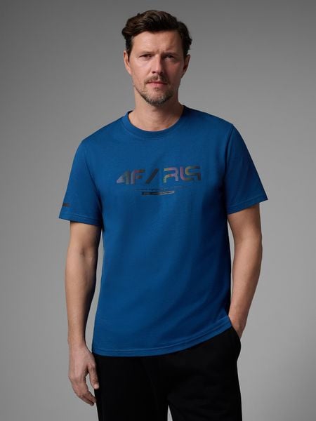 4F T-shirt regular z nadrukiem męski 4F x Robert Lewandowski - granatowy XXL. Niebieskie t-shirty męskie 4f, l, bez wzorów, z bawełny, bez kołnierzyka. Za 79.99 zł.