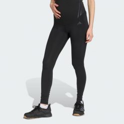 Legginsy Optime Essentials Full-Length (Maternity). Czarne legginsy damskie Adidas, xs, bez wzorów, z materiału. Za 219.00 zł.