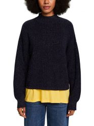 ESPRIT Sweter w kolorze granatowym rozmiar: L. Niebieskie golfy damskie Esprit, l, bez wzorów, z bawełny, bez ramiączek. Za 96.60 zł.