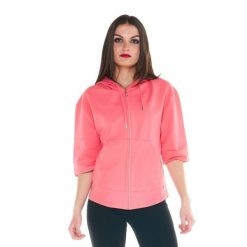 Bluza ciepła z bawełna z kaptur na co dzień. Czerwone bluzy sportowe damskie LEONE 1947 APPAREL, bez wzorów, z bawełny, bez ramiączek, bez kaptura. W wyprzedaży za 164.19 zł.
