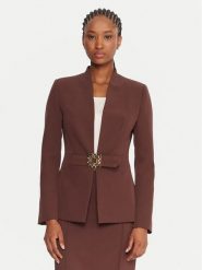 Rinascimento Marynarka CFC0126208003 Brązowy Slim Fit. Brązowe marynarki i żakiety damskie RINASCIMENTO, l, bez wzorów, z syntetyku. Za 709.99 zł.