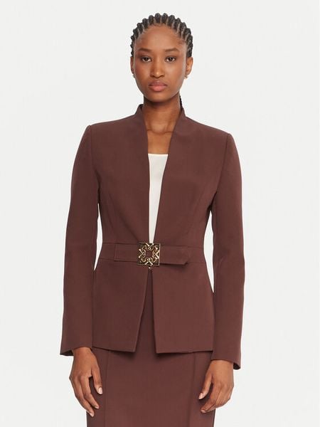 Rinascimento Marynarka CFC0126208003 Brązowy Slim Fit. Brązowe marynarki i żakiety damskie RINASCIMENTO, l, bez wzorów, z syntetyku. Za 709.99 zł.