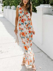 LA Angels Sukienka w kolorze kremowo-pomarańczowym rozmiar: S. Brązowe sukienki damskie LA Angels, na co dzień, s, bez wzorów, bez kołnierzyka, bez ramiączek, maxi, proste. Za 101.23 zł.