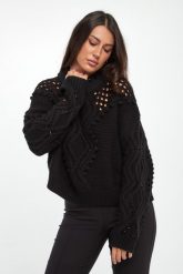 Sweter damski z wełną LIU JO. Swetry klasyczne damskie Liu Jo, m, z wełny, bez kołnierzyka. Za 719.00 zł.